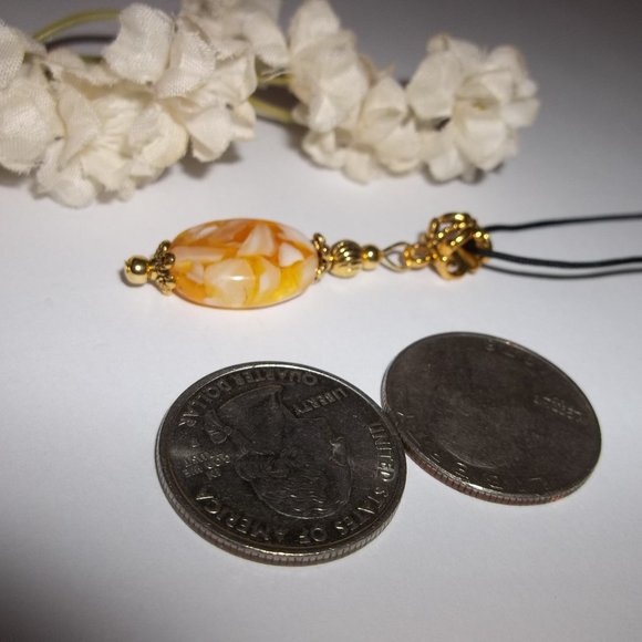 Necklace, Pendant, Medallion Cord Necklace, Yellow Necklace, Jewelry Gift 7941 - Picture 4 of 10